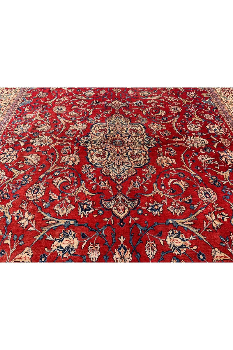 Authentic Hand Knotted Vintage Hamidoun Wool Area Rug 13.1 x 9.9 Ft