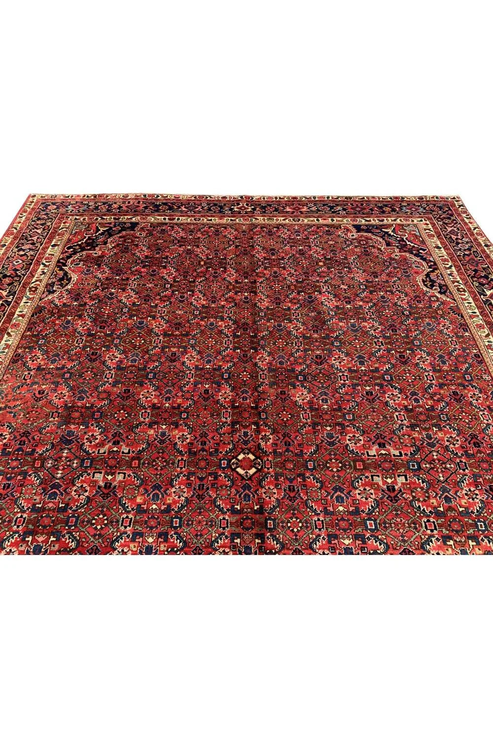 Authentic Hand Knotted Vintage Hamidoun Wool Area Rug 11.11 x 9.1 Ft