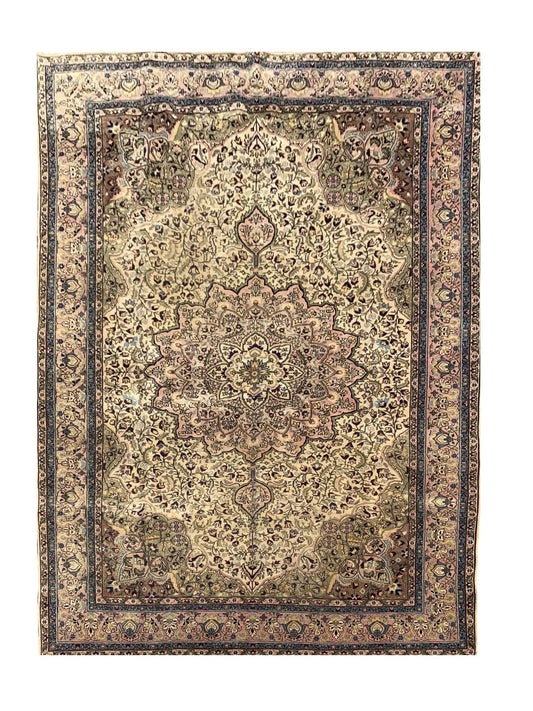 Amazing Hand Knotted Vintage Hareez Wool Area Rug 9.9 x 6.9 Ft