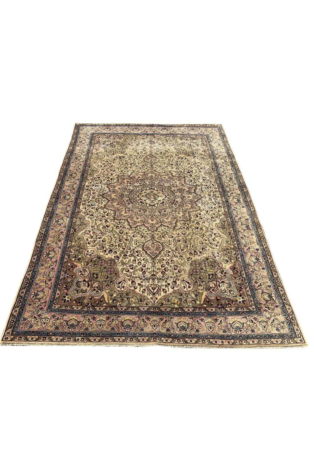 Amazing Hand Knotted Vintage Hareez Wool Area Rug 9.9 x 6.9 Ft