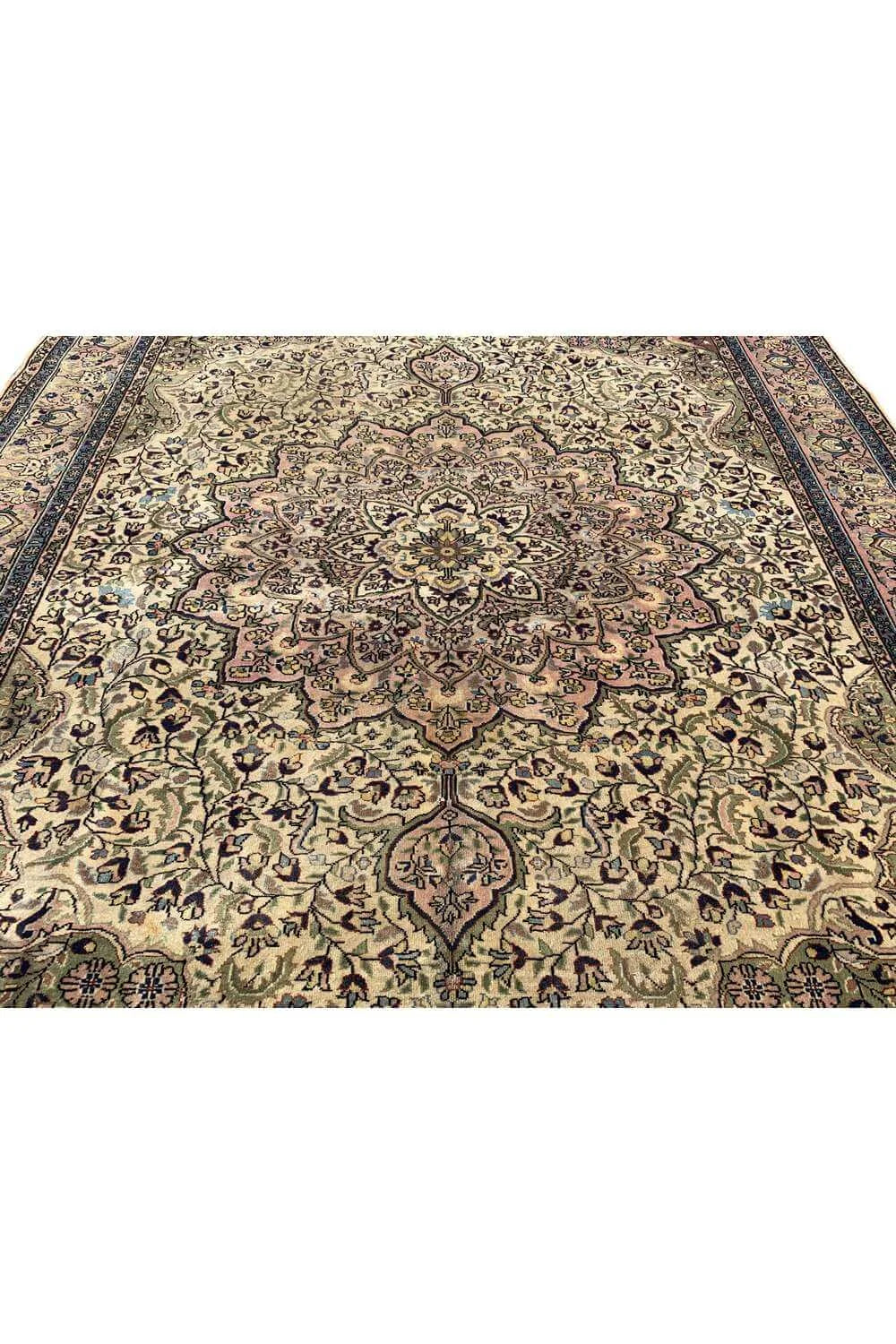 Amazing Hand Knotted Vintage Hareez Wool Area Rug 9.9 x 6.9 Ft