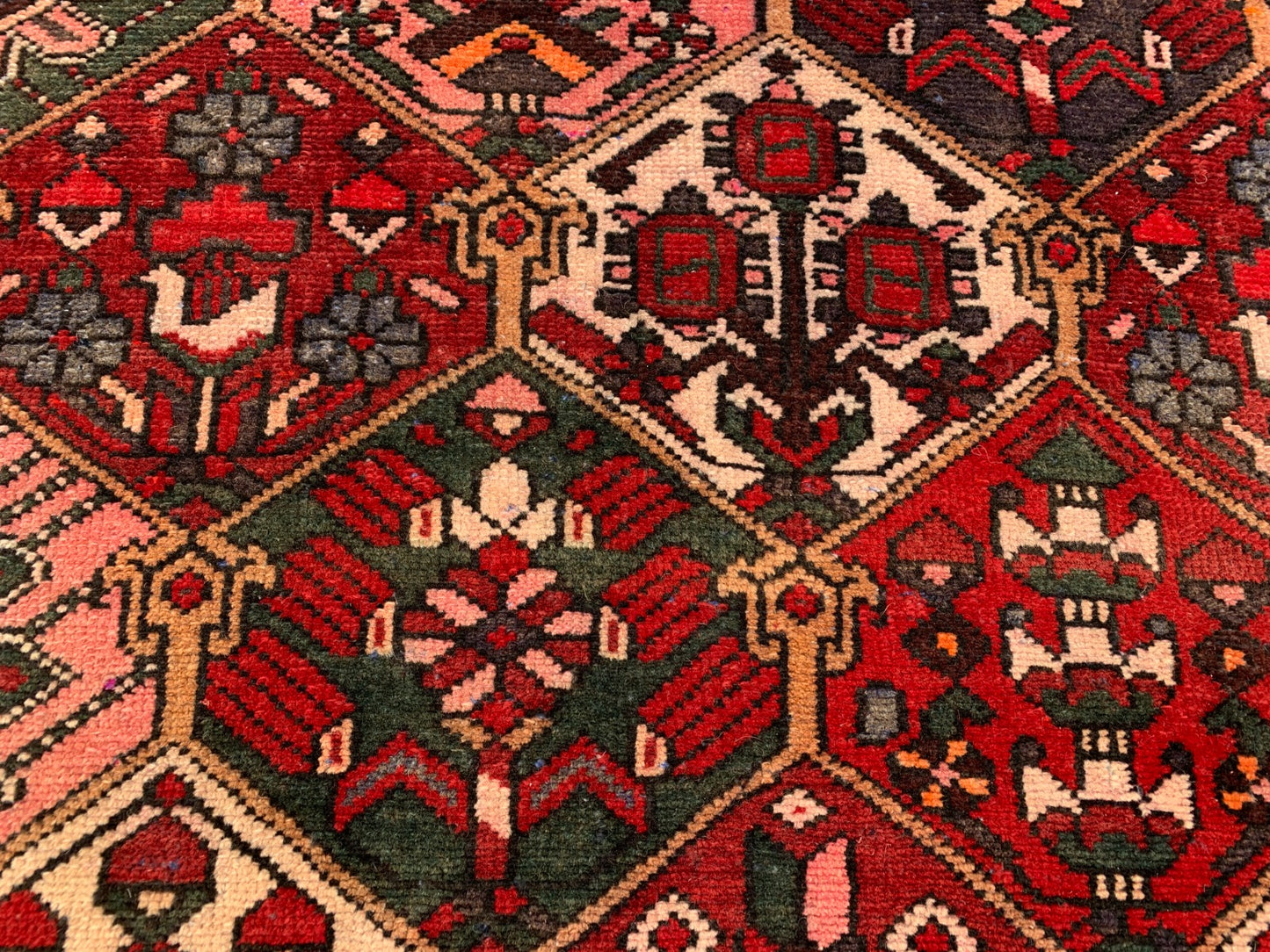 Amazing Hand Knotted Vintage Baghtiyaar Wool Area Rug 9.4 x 6.9 Ft