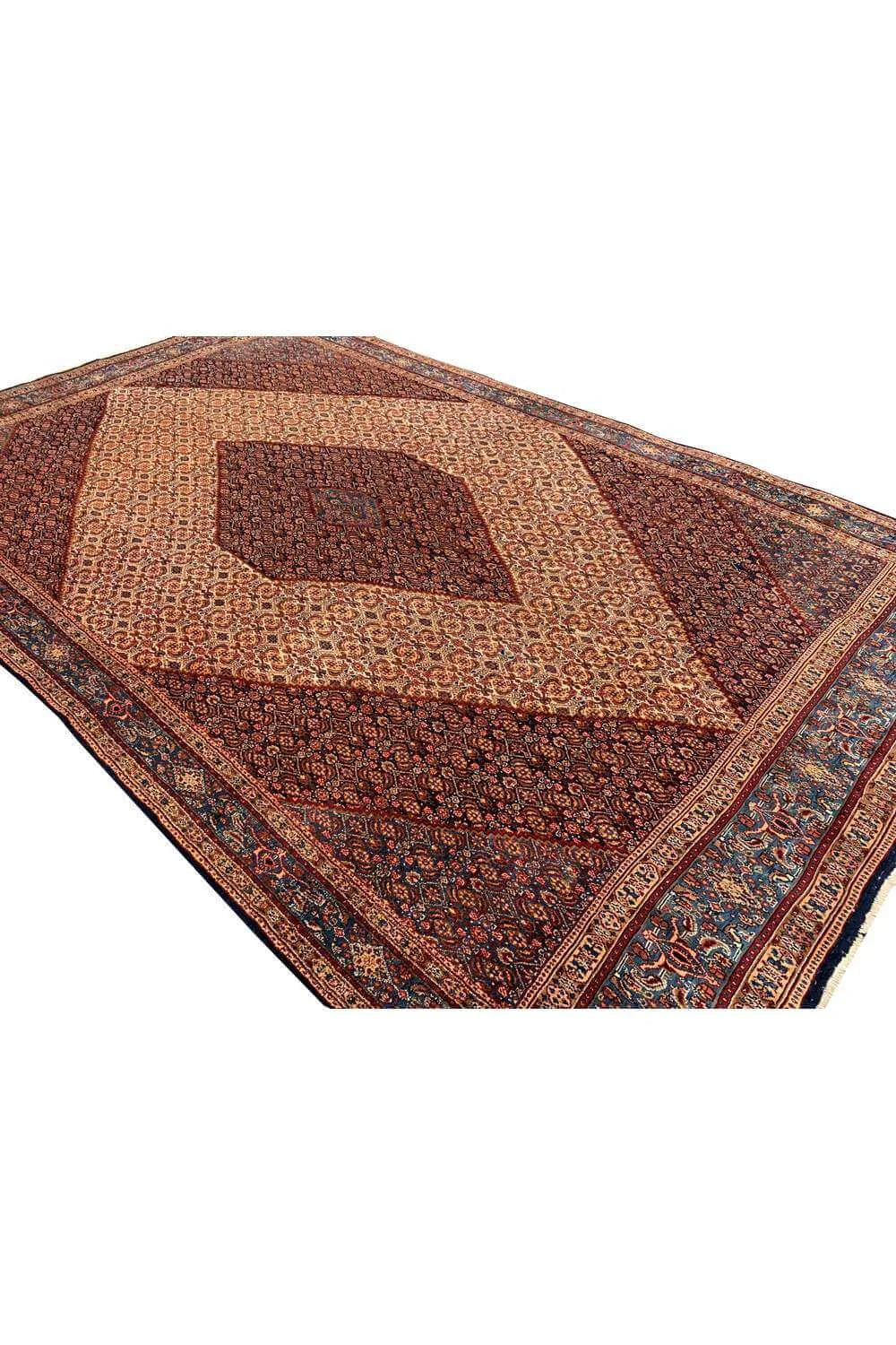 Amazing Hand Knotted Vintage  Bijour  Wool Area Rug 12.10 x 8.1 Ft