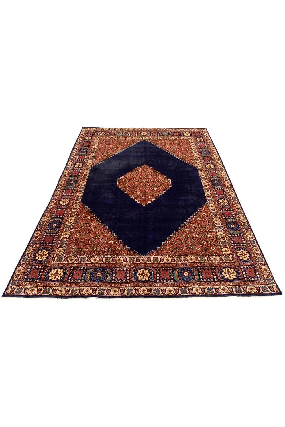 Amazing Hand Knotted Vintage Bijour Wool Area Rug 11.8 x 8.0 Ft