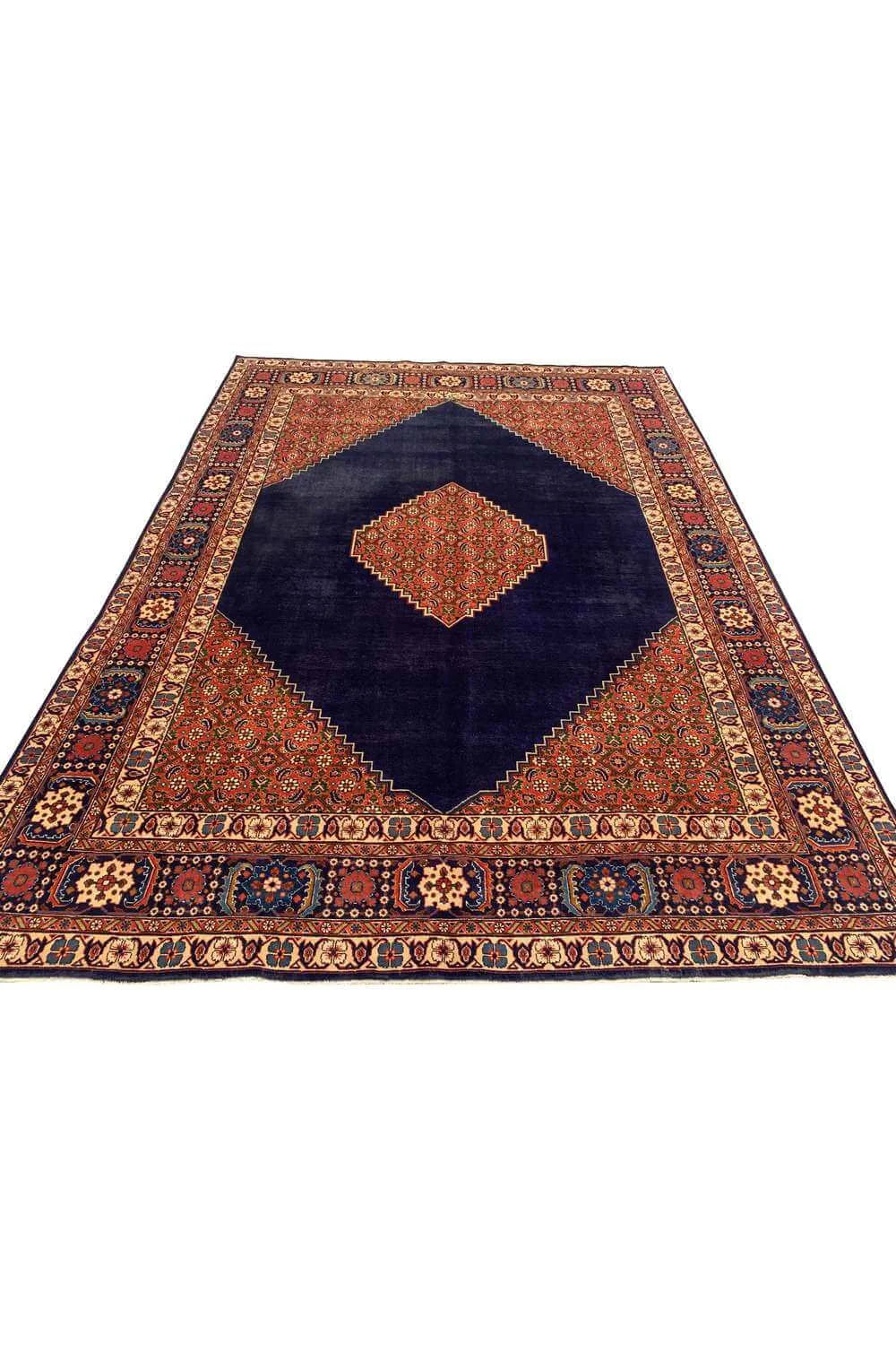 Amazing Hand Knotted Vintage Bijour Wool Area Rug 11.8 x 8.0 Ft