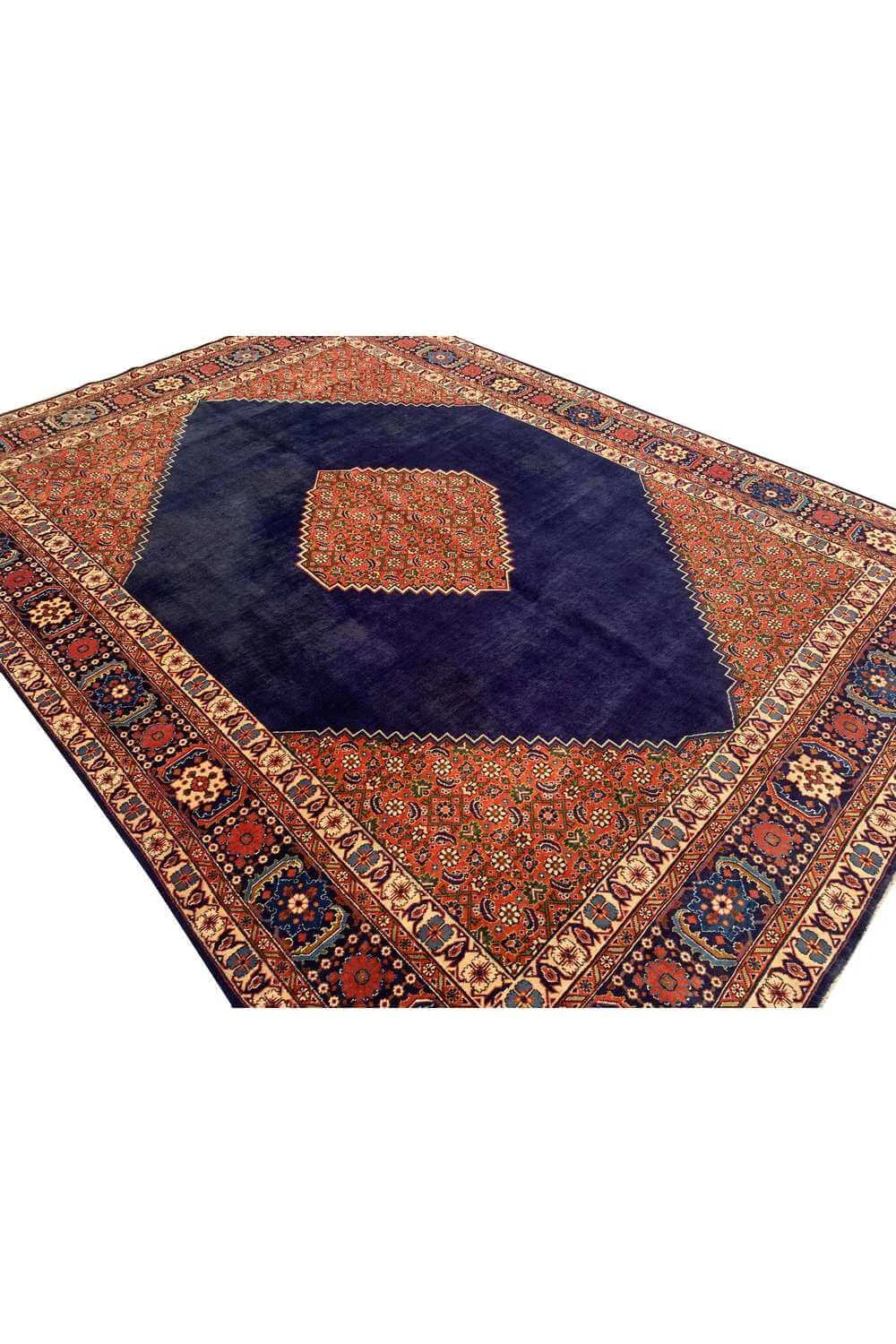 Amazing Hand Knotted Vintage Bijour Wool Area Rug 11.8 x 8.0 Ft