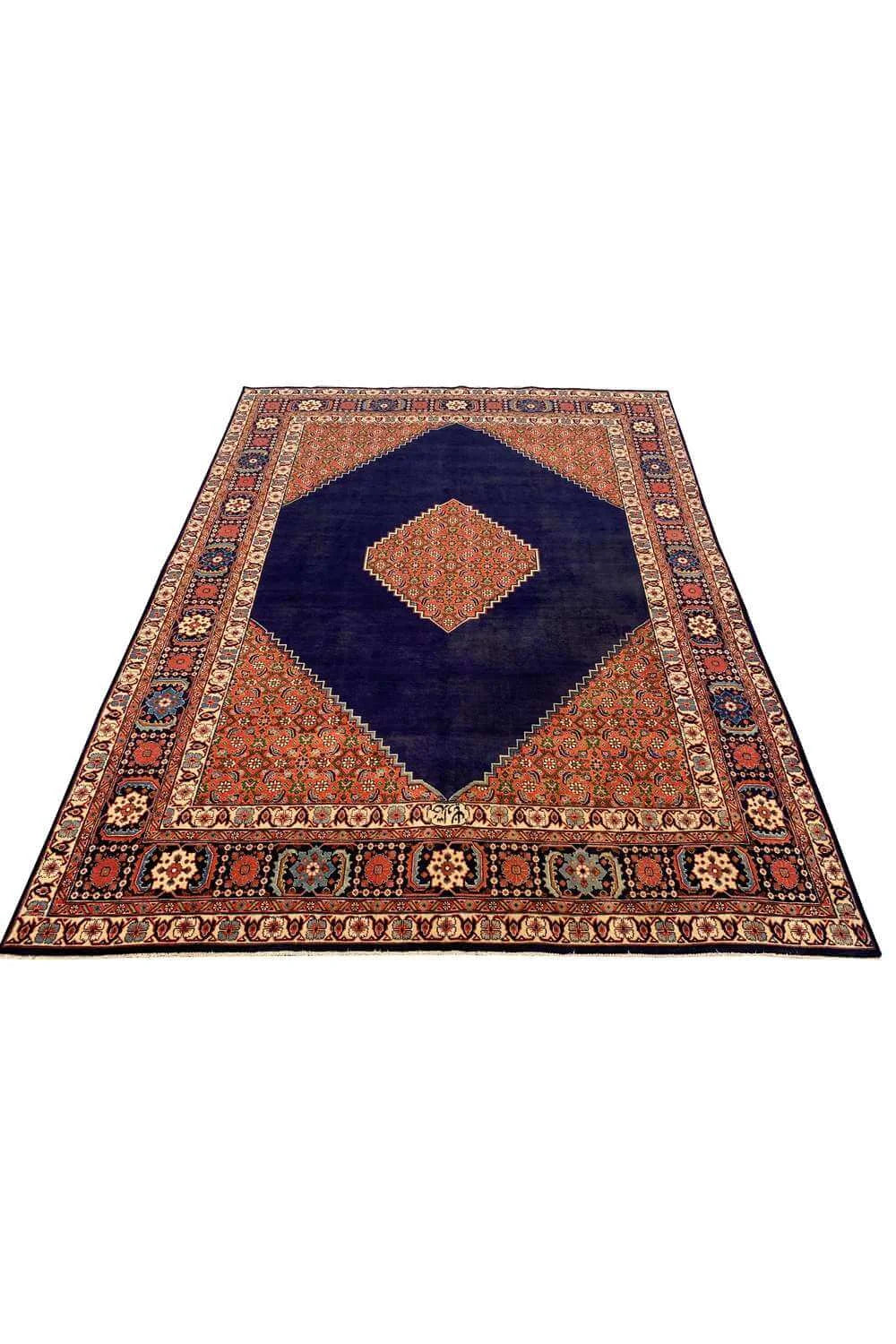 Amazing Hand Knotted Vintage Bijour Wool Area Rug 11.8 x 8.0 Ft