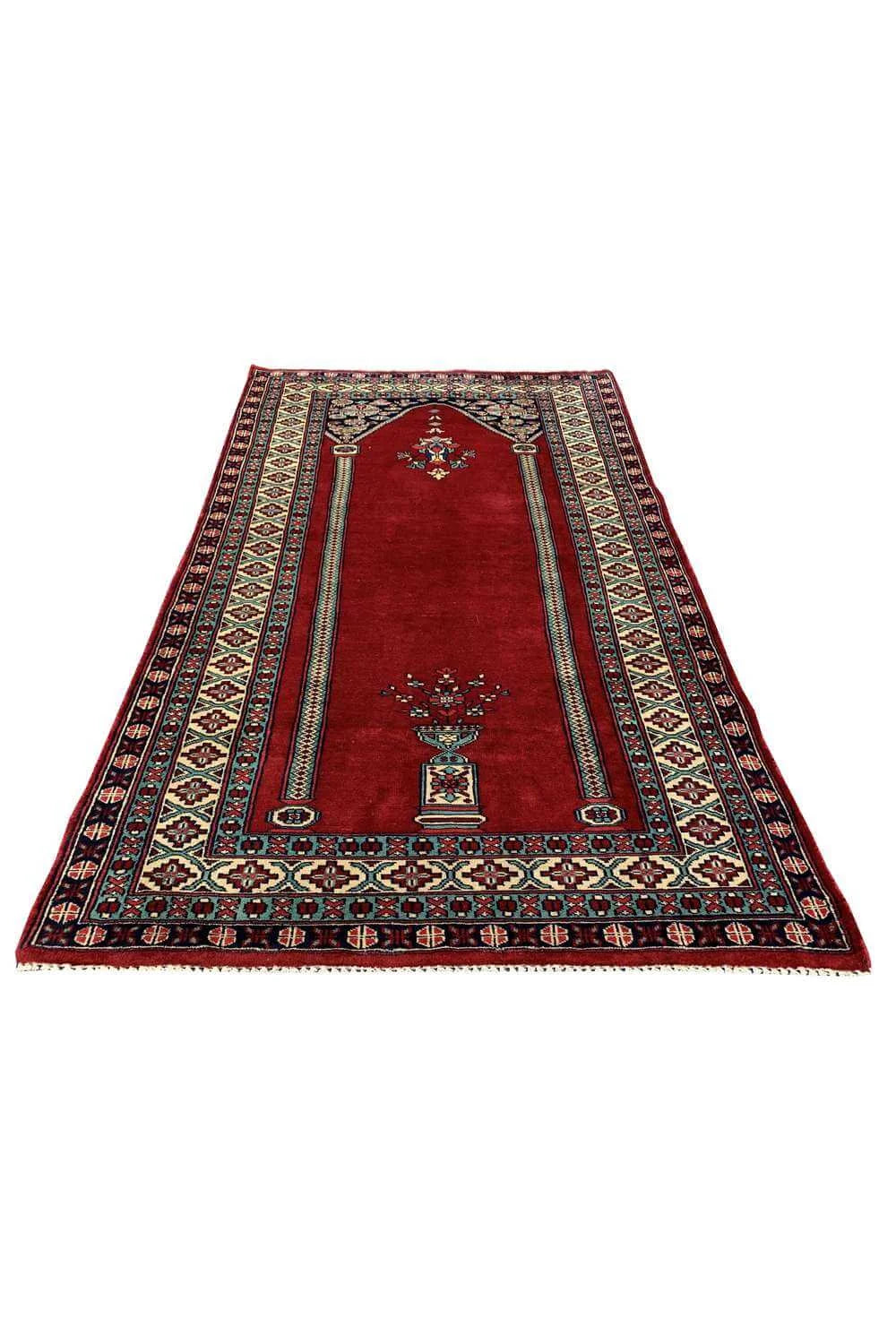 Amazing Hand Knotted Vintage Afghan Balouch Prayer Wool Area Rug 5.0 x 3.1 Ft