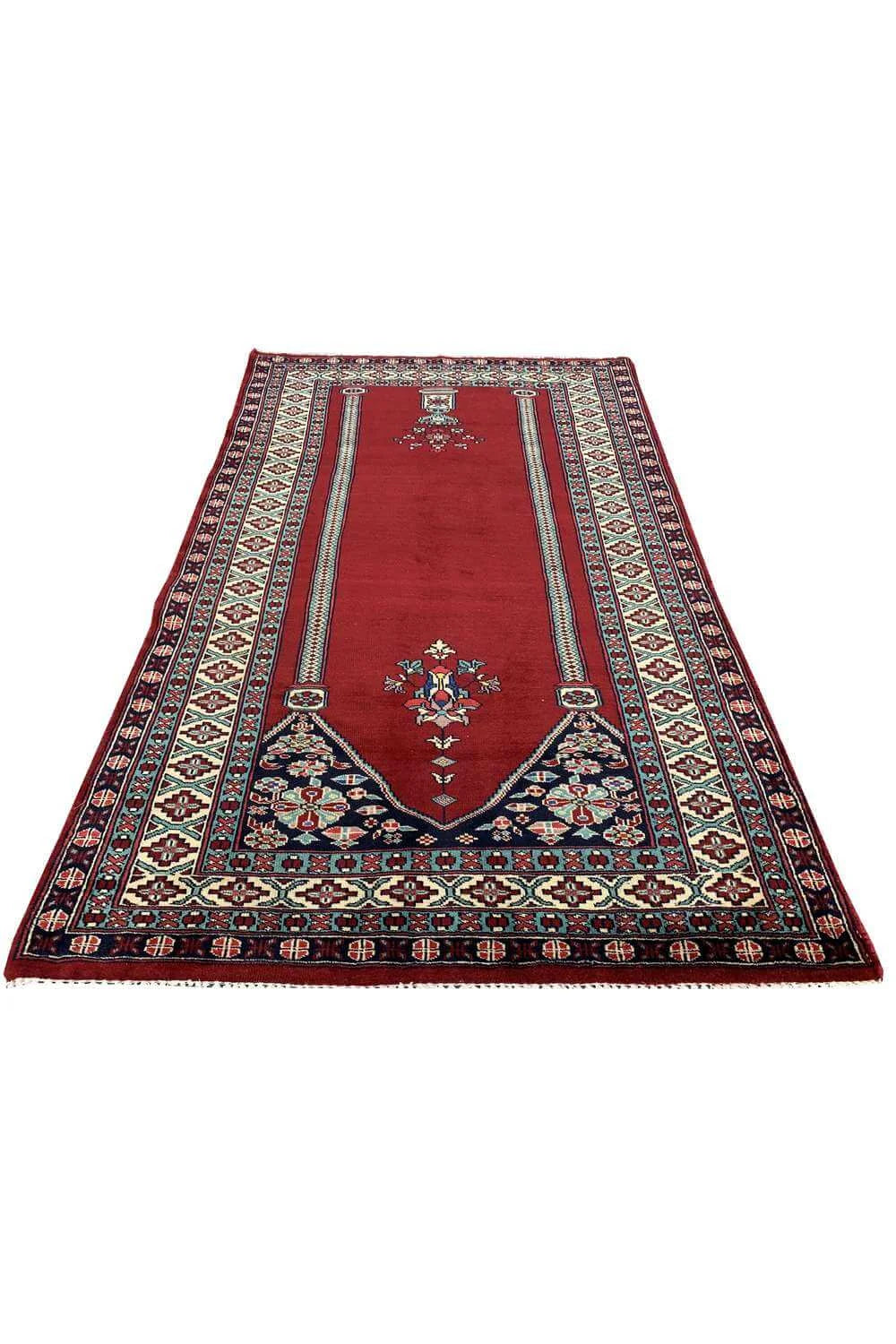 Amazing Hand Knotted Vintage Afghan Balouch Prayer Wool Area Rug 5.0 x 3.1 Ft