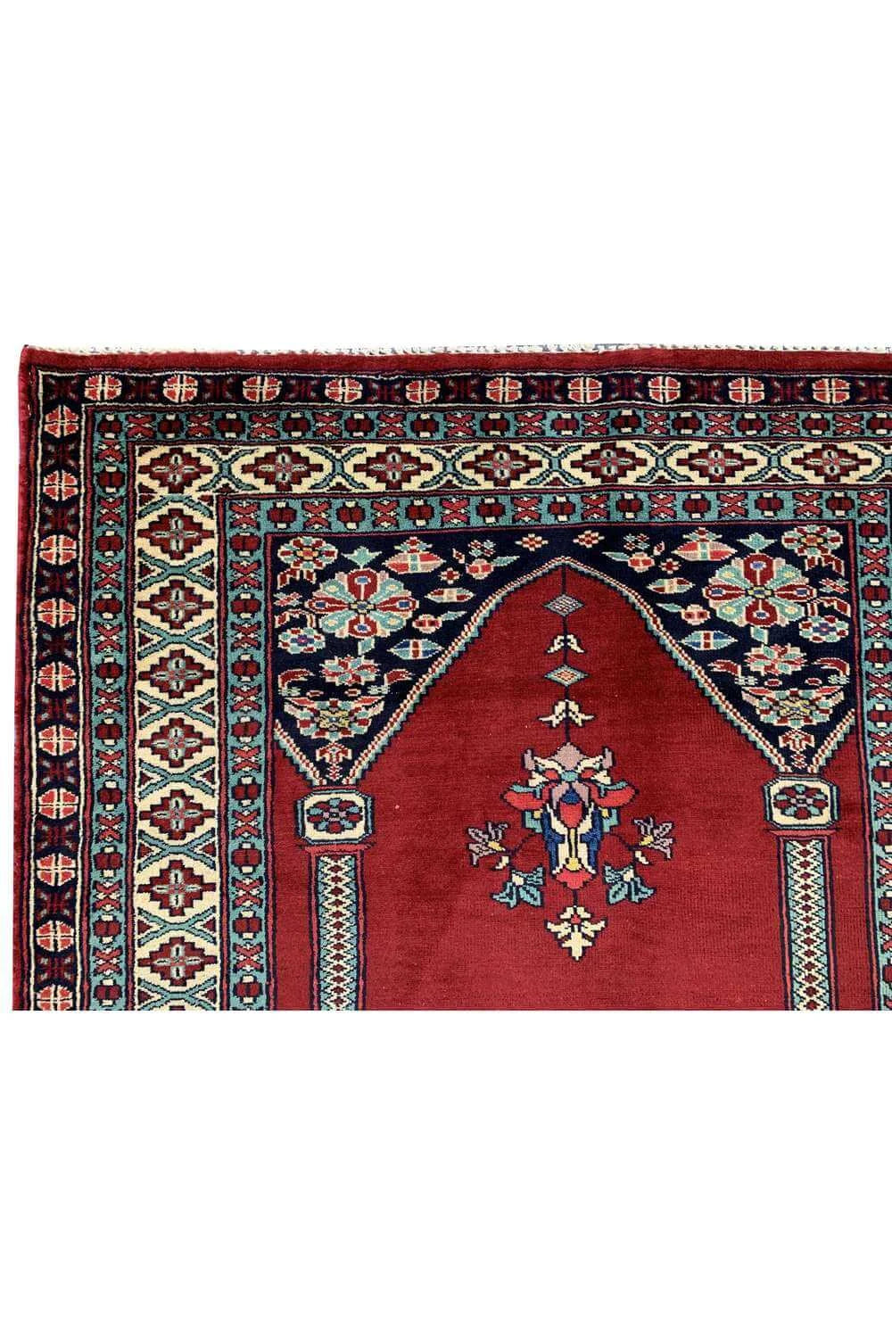 Amazing Hand Knotted Vintage Afghan Balouch Prayer Wool Area Rug 5.0 x 3.1 Ft