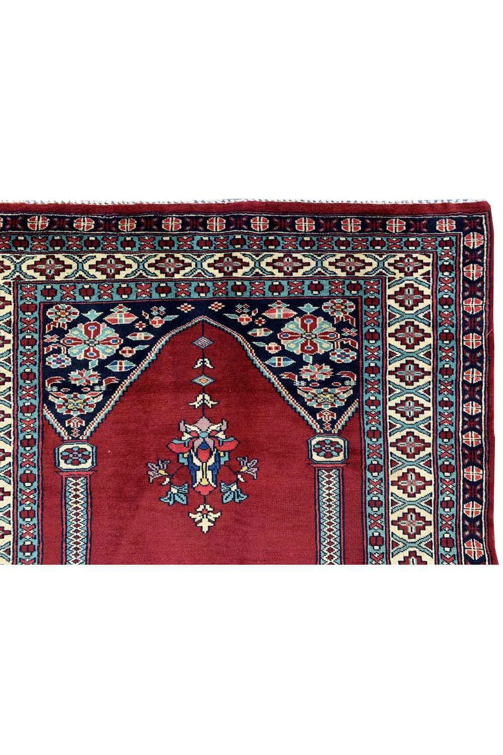 Amazing Hand Knotted Vintage Afghan Balouch Prayer Wool Area Rug 5.0 x 3.1 Ft