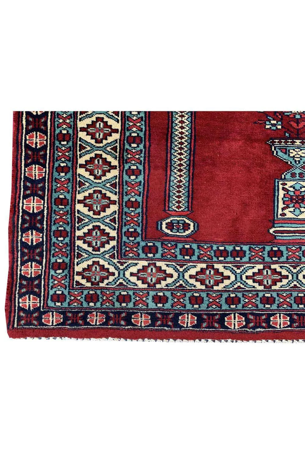 Amazing Hand Knotted Vintage Afghan Balouch Prayer Wool Area Rug 5.0 x 3.1 Ft