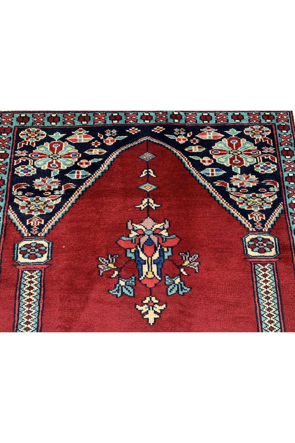 Amazing Hand Knotted Vintage Afghan Balouch Prayer Wool Area Rug 5.0 x 3.1 Ft