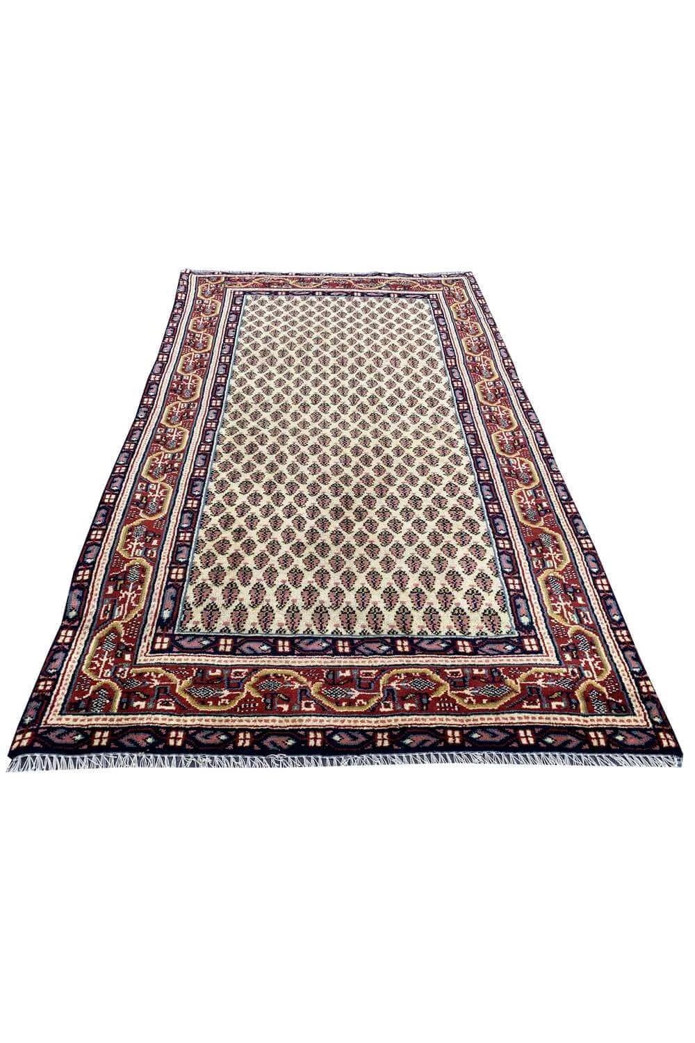 Amazing Hand Knotted Vintage Badam Gul Wool Area Rug 4.10 x 2.11 Ft