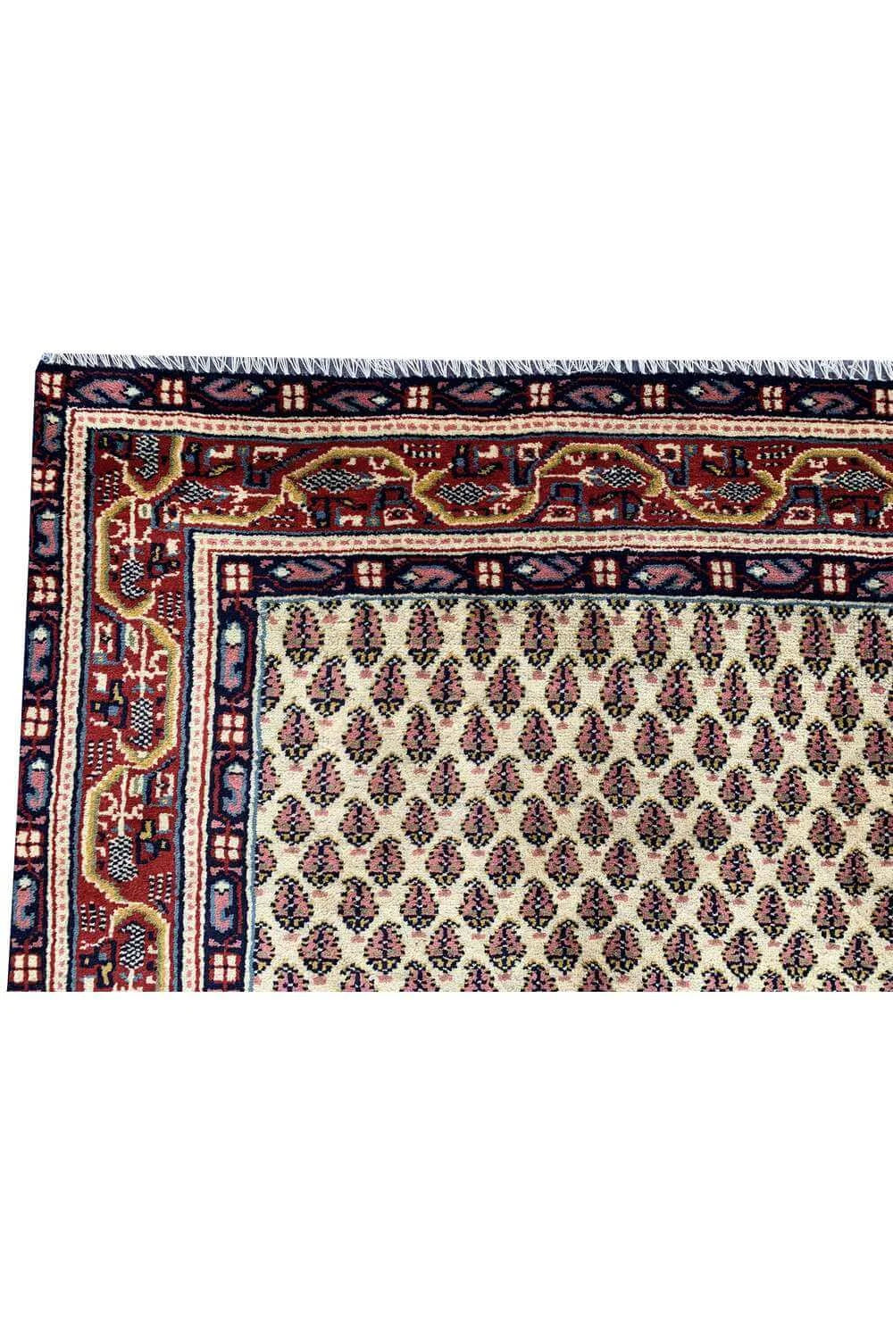 Amazing Hand Knotted Vintage Badam Gul Wool Area Rug 4.10 x 2.11 Ft