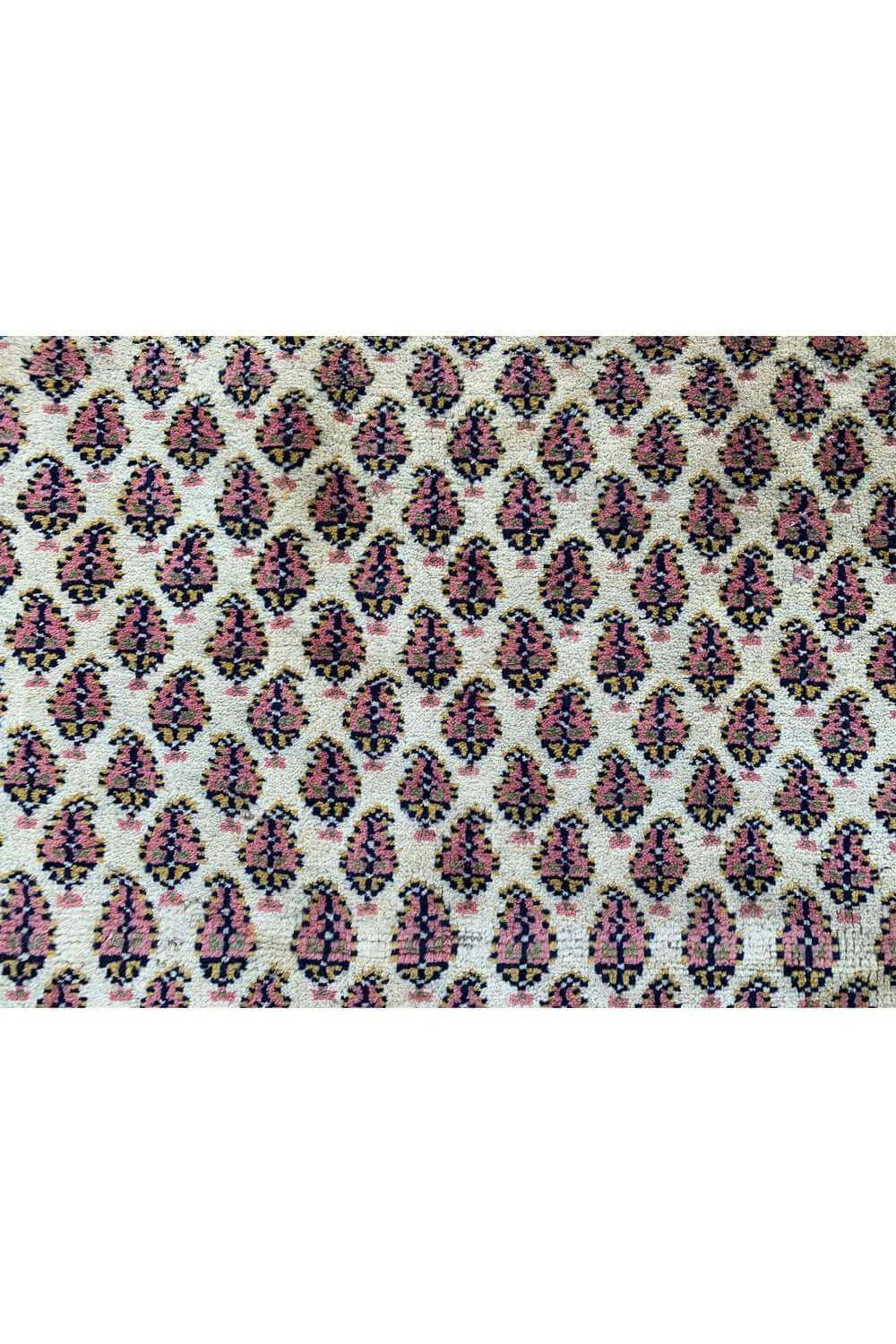 Amazing Hand Knotted Vintage Badam Gul Wool Area Rug 4.10 x 2.11 Ft