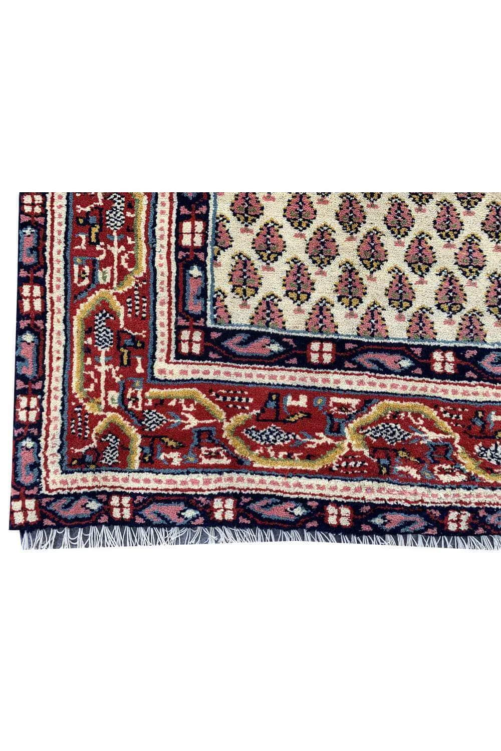 Amazing Hand Knotted Vintage Badam Gul Wool Area Rug 4.10 x 2.11 Ft