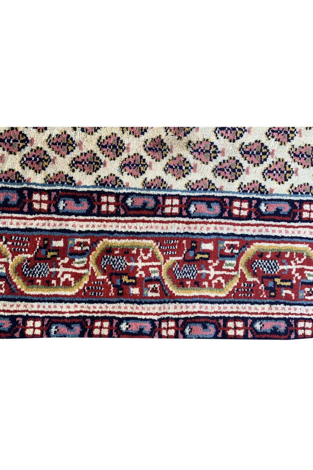 Amazing Hand Knotted Vintage Badam Gul Wool Area Rug 4.10 x 2.11 Ft