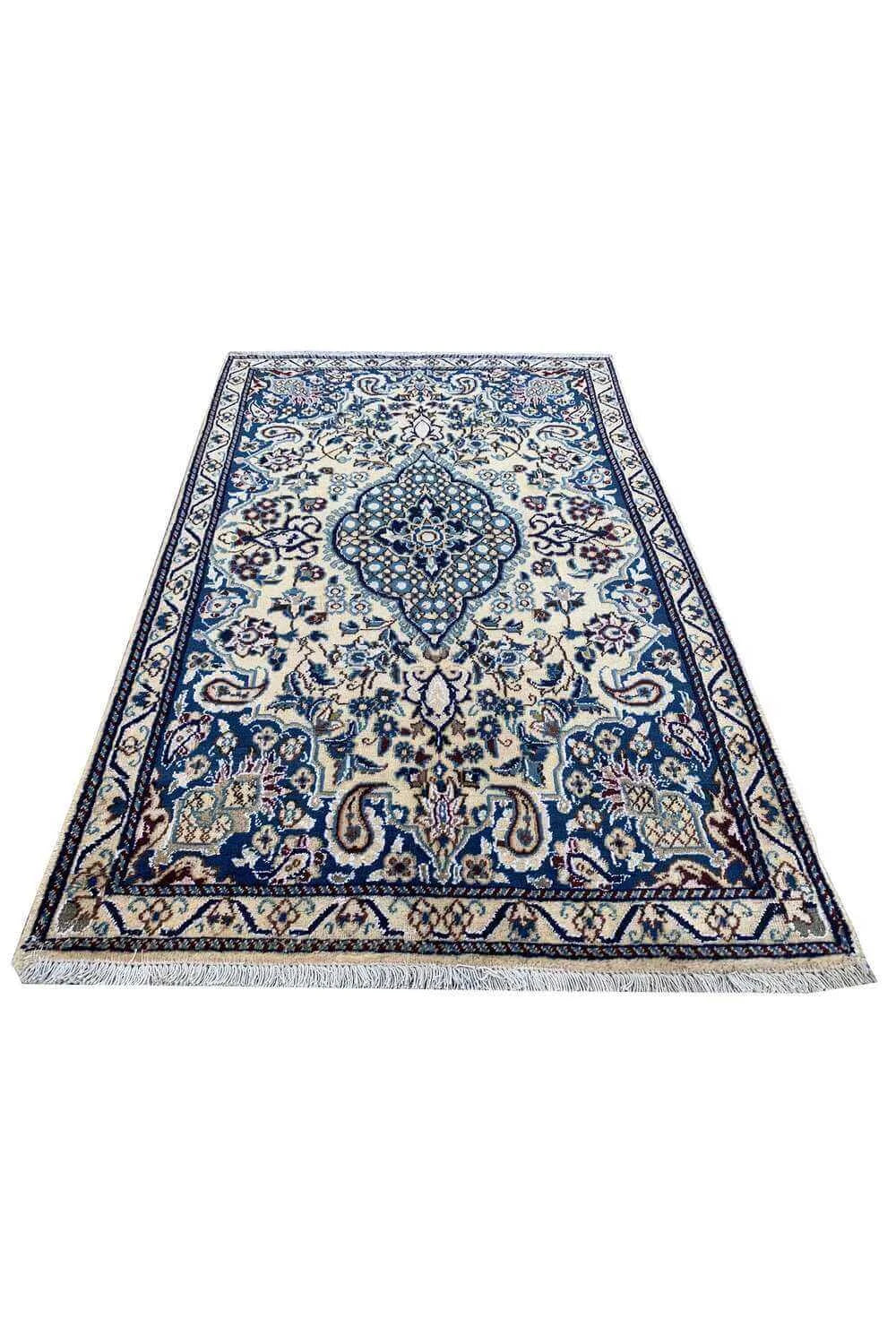 Amazing Hand Knotted Vintage Naeen Wool Area Rug 4.6 x 2.9 Ft