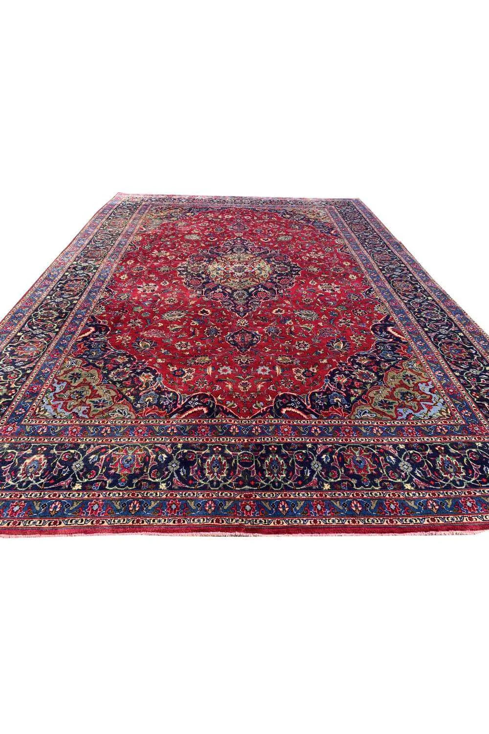 Amazing Hand Knotted Vintage Qashoun Wool Area Rug 11.4 x 8.2 Ft