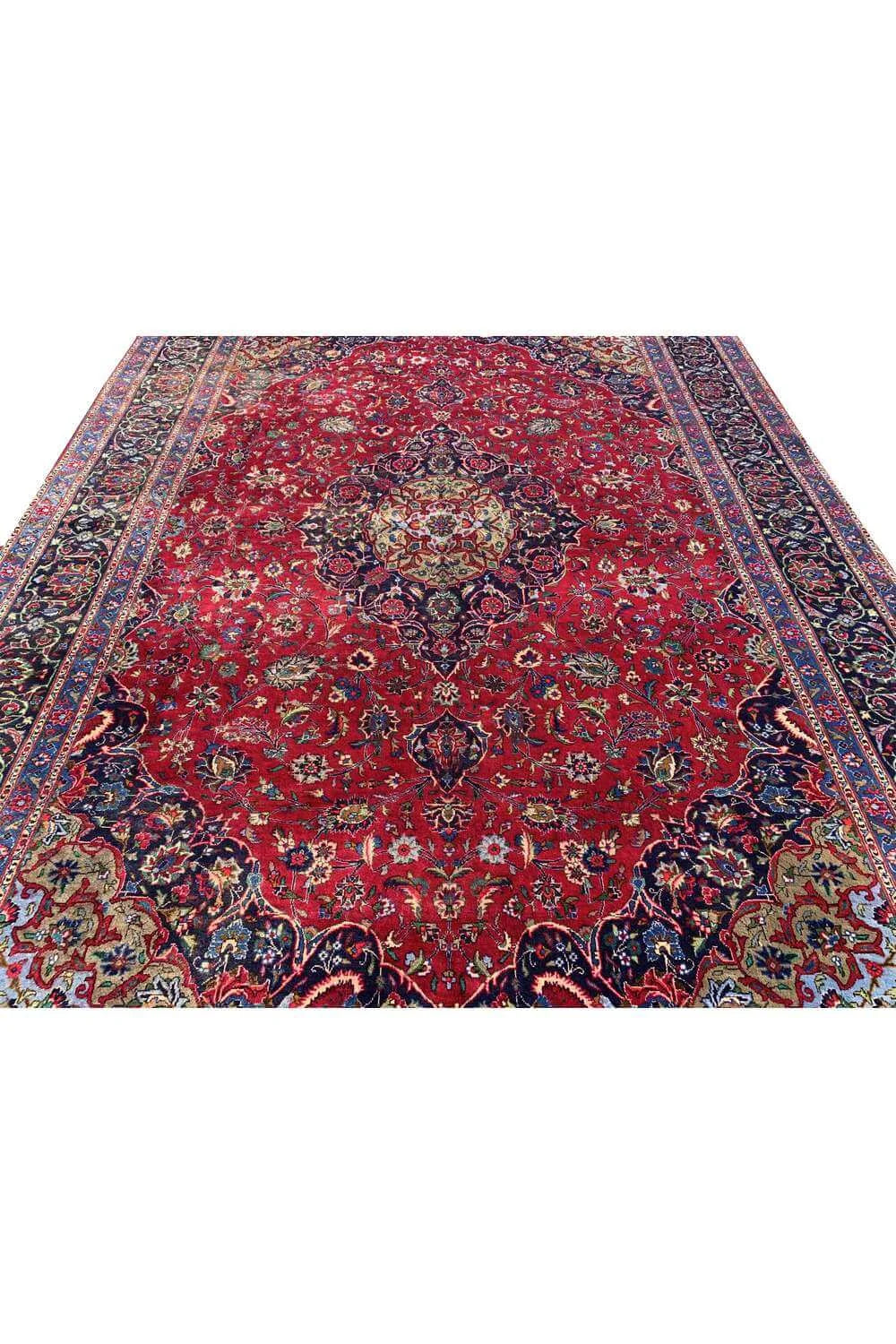 Amazing Hand Knotted Vintage Qashoun Wool Area Rug 11.4 x 8.2 Ft