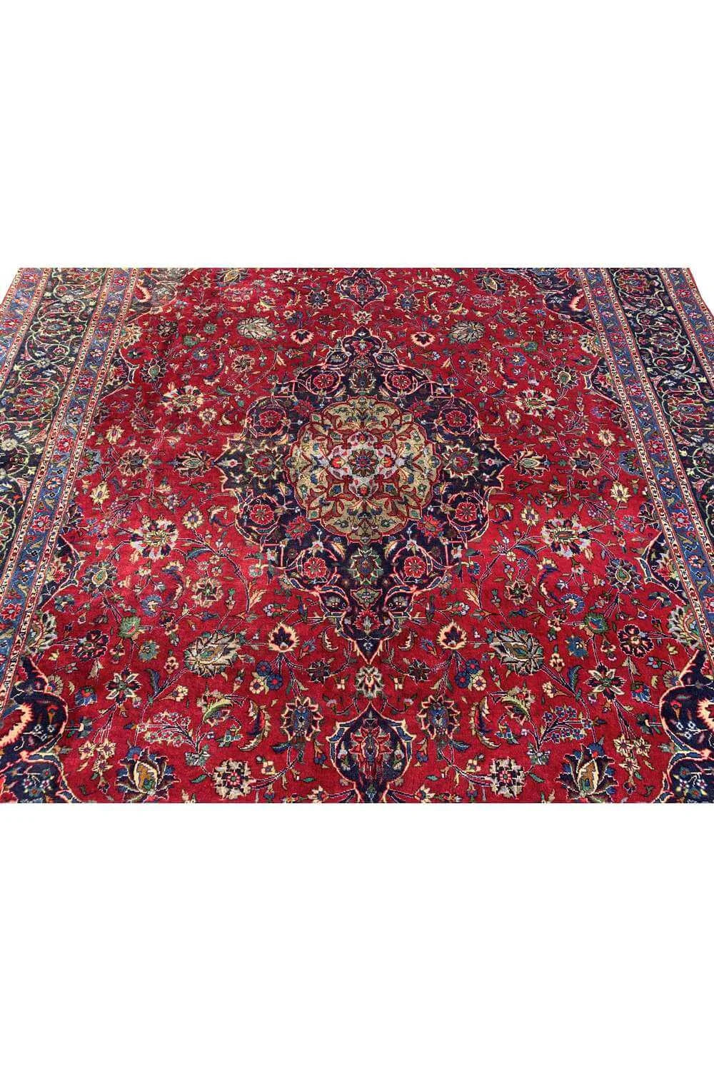Amazing Hand Knotted Vintage Qashoun Wool Area Rug 11.4 x 8.2 Ft