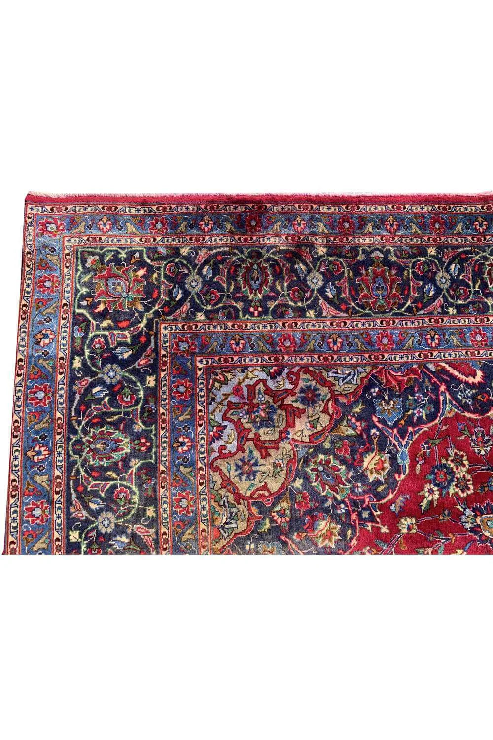 Amazing Hand Knotted Vintage Qashoun Wool Area Rug 11.4 x 8.2 Ft
