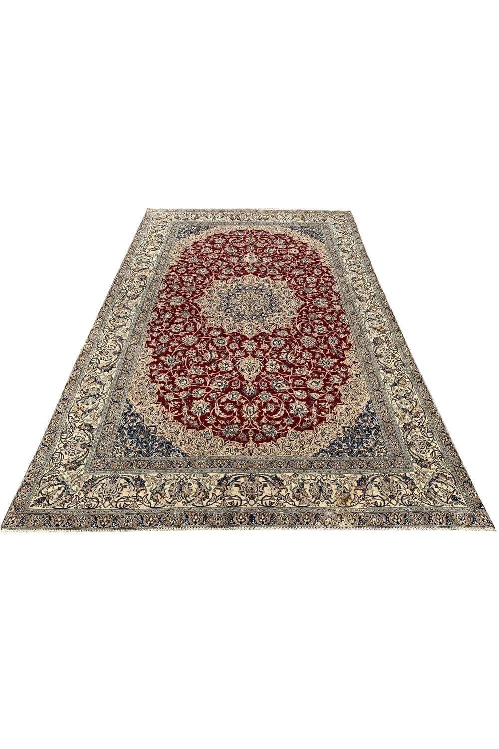 Amazing Hand Knotted Vintage Qashoun Wool Area Rug 12.2 x 7.11 Ft