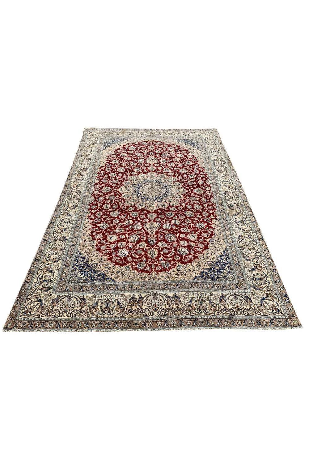 Amazing Hand Knotted Vintage Qashoun Wool Area Rug 12.2 x 7.11 Ft