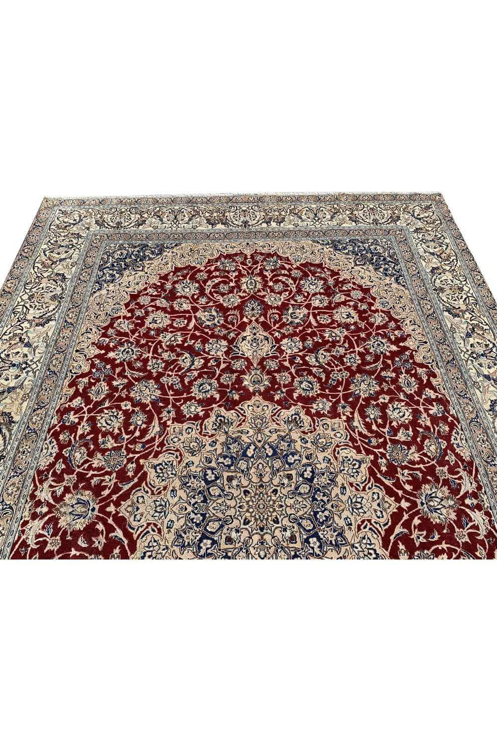 Amazing Hand Knotted Vintage Qashoun Wool Area Rug 12.2 x 7.11 Ft