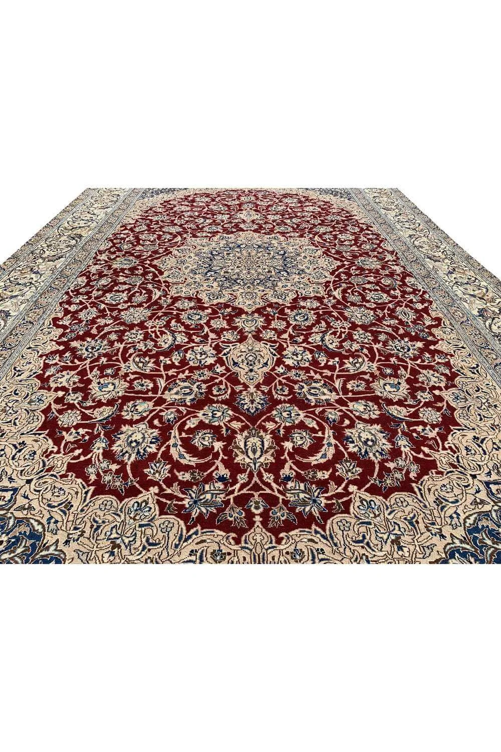 Amazing Hand Knotted Vintage Qashoun Wool Area Rug 12.2 x 7.11 Ft