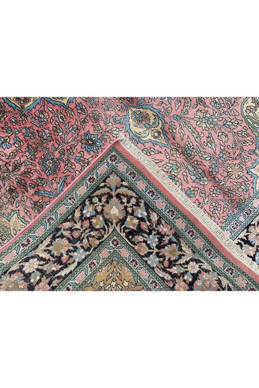 Amazing Hand Knotted Vintage Kashmir pictorial Wool Area Rug 9.4 x 5.9 Ft