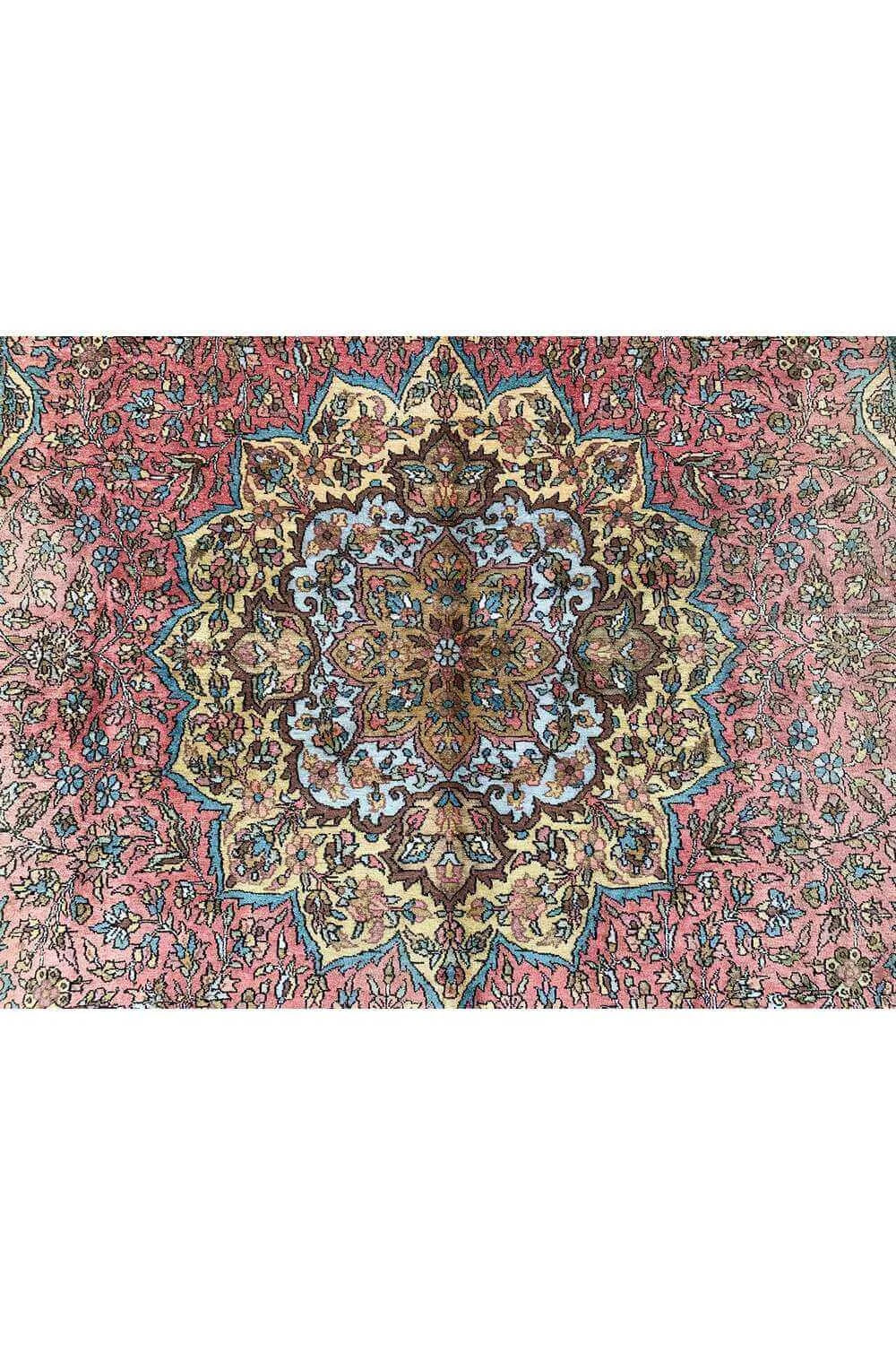 Amazing Hand Knotted Vintage Kashmir pictorial Wool Area Rug 9.4 x 5.9 Ft