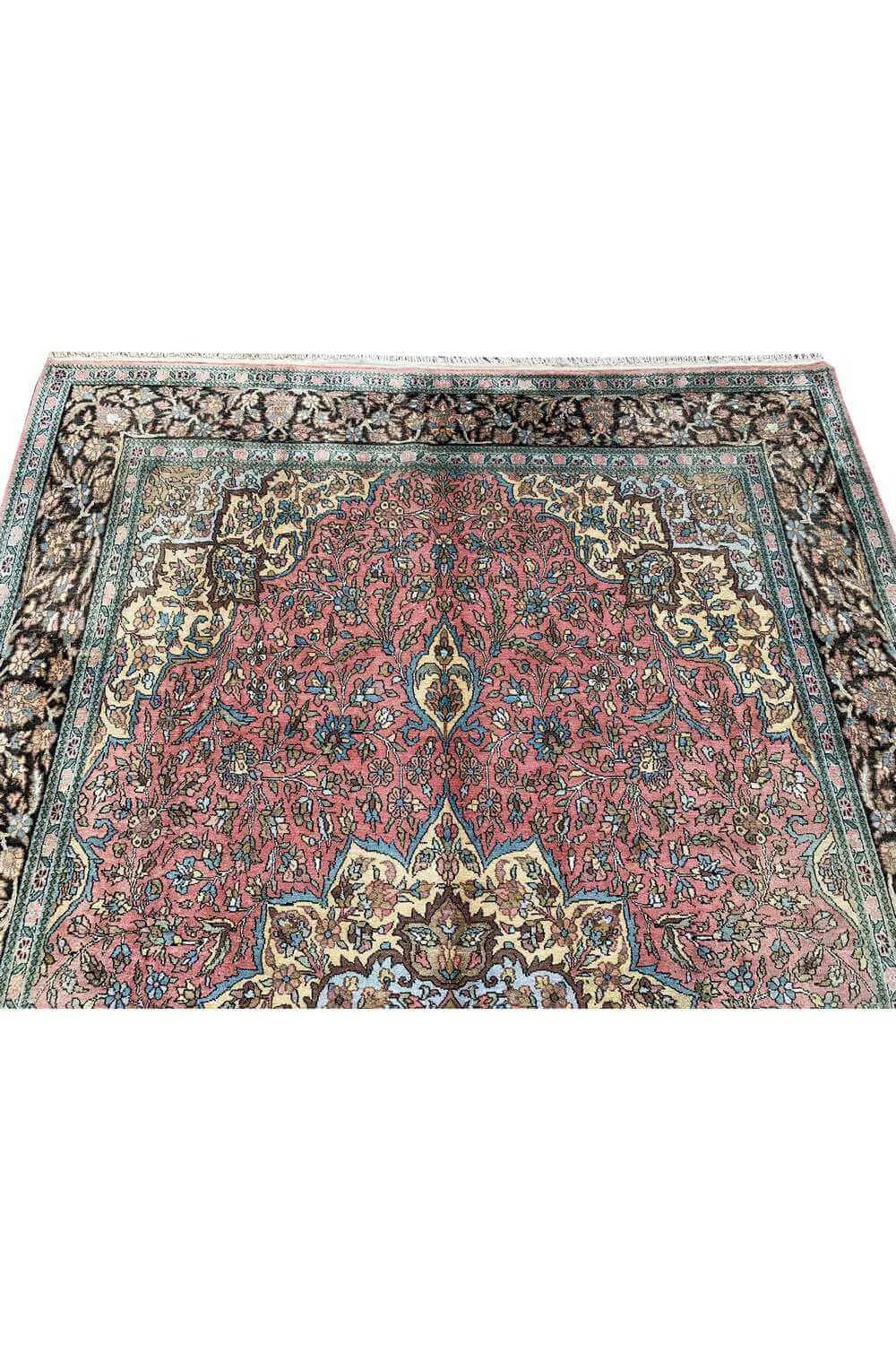 Amazing Hand Knotted Vintage Kashmir pictorial Wool Area Rug 9.4 x 5.9 Ft