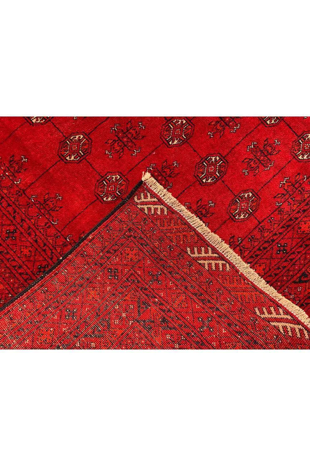 Amazing Hand Knotted Vintage Afghan Turkmen Moori Wool Area Rug 9.10 x 6.5 Ft