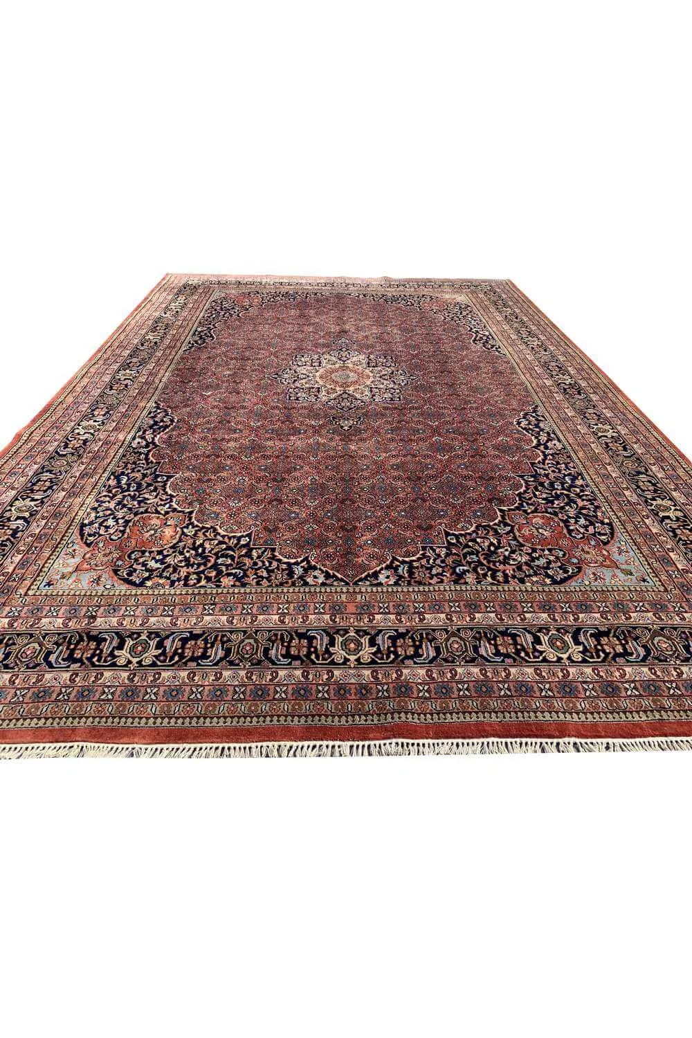 Amazing Hand Knotted Vintage Tabreez Wool Area Rug 11.5 x 8.1 Ft
