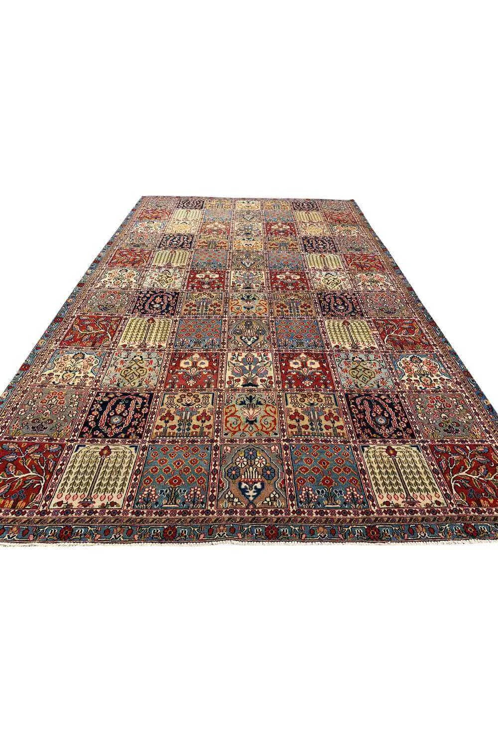 Amazing Hand Knotted Vintage Baghtiyaar Wool Area Rug 9.6 x 5.10 Ft