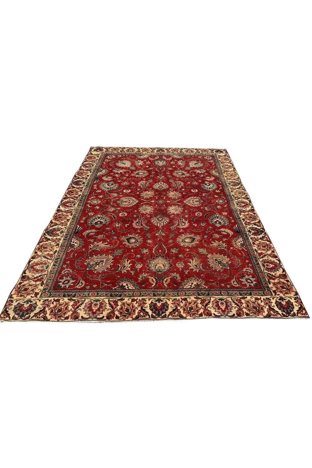 Amazing Hand Knotted Vintage Tabreez Wool Area Rug 11.10 x 8.11 Ft