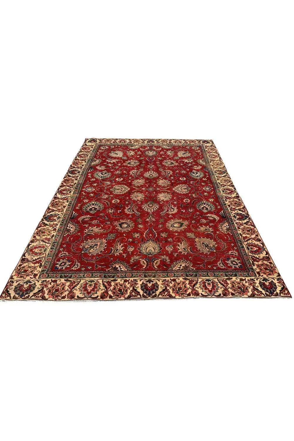 Amazing Hand Knotted Vintage Tabreez Wool Area Rug 11.10 x 8.11 Ft