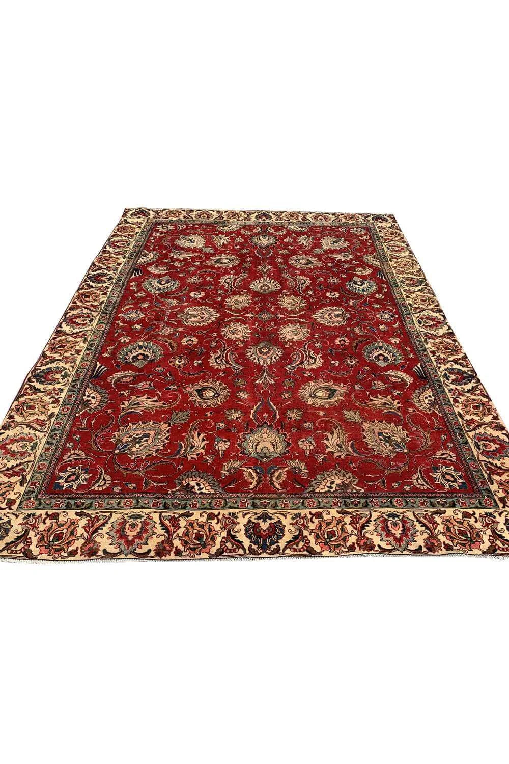 Amazing Hand Knotted Vintage Tabreez Wool Area Rug 11.10 x 8.11 Ft