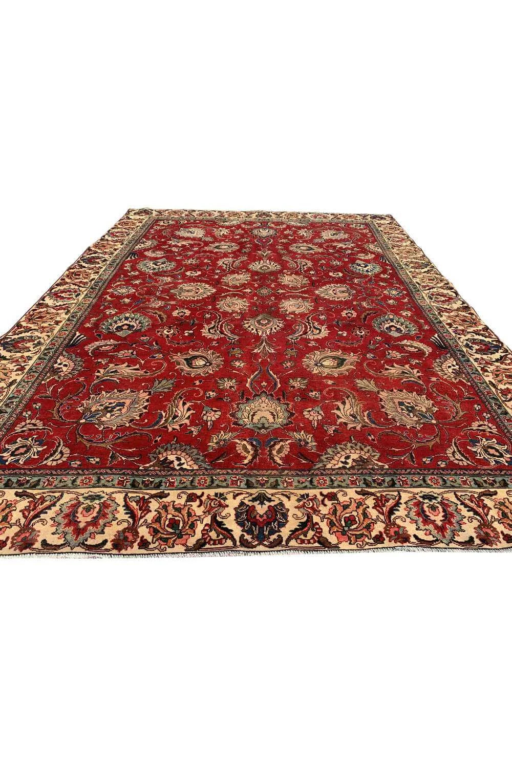 Amazing Hand Knotted Vintage Tabreez Wool Area Rug 11.10 x 8.11 Ft