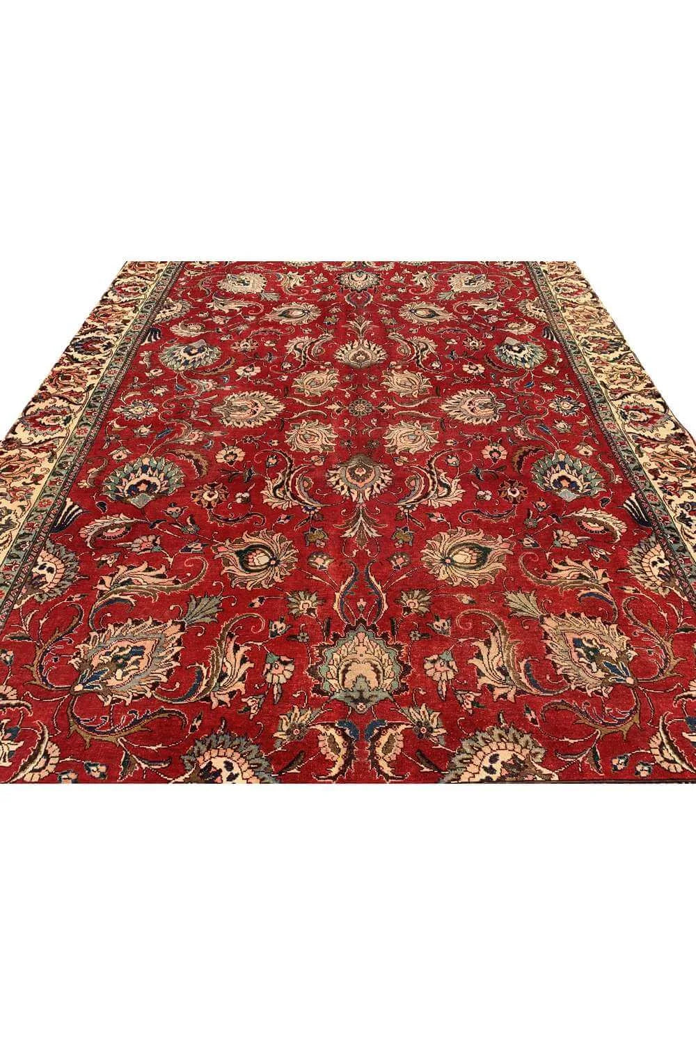 Amazing Hand Knotted Vintage Tabreez Wool Area Rug 11.10 x 8.11 Ft