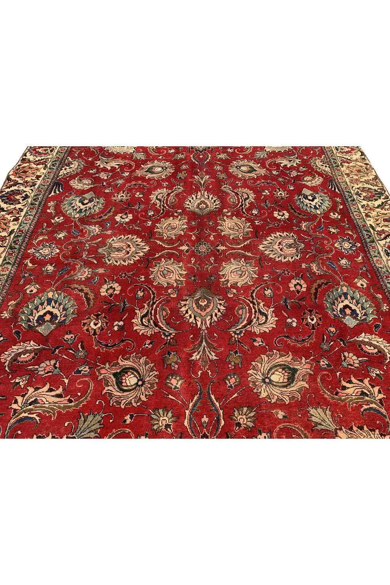 Amazing Hand Knotted Vintage Tabreez Wool Area Rug 11.10 x 8.11 Ft