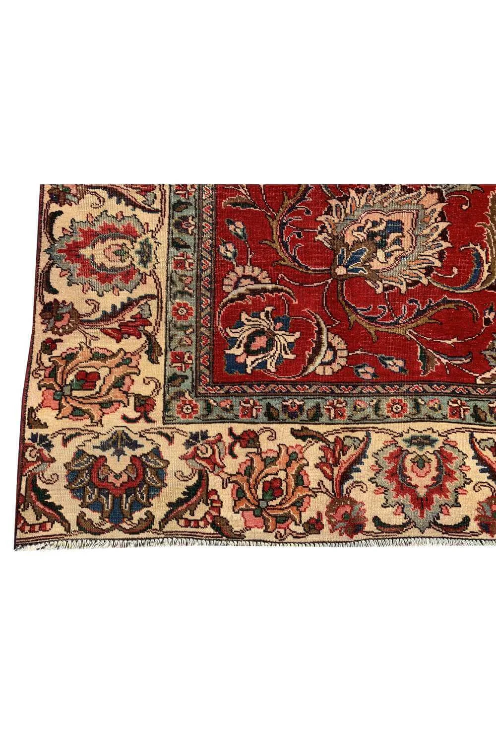 Amazing Hand Knotted Vintage Tabreez Wool Area Rug 11.10 x 8.11 Ft