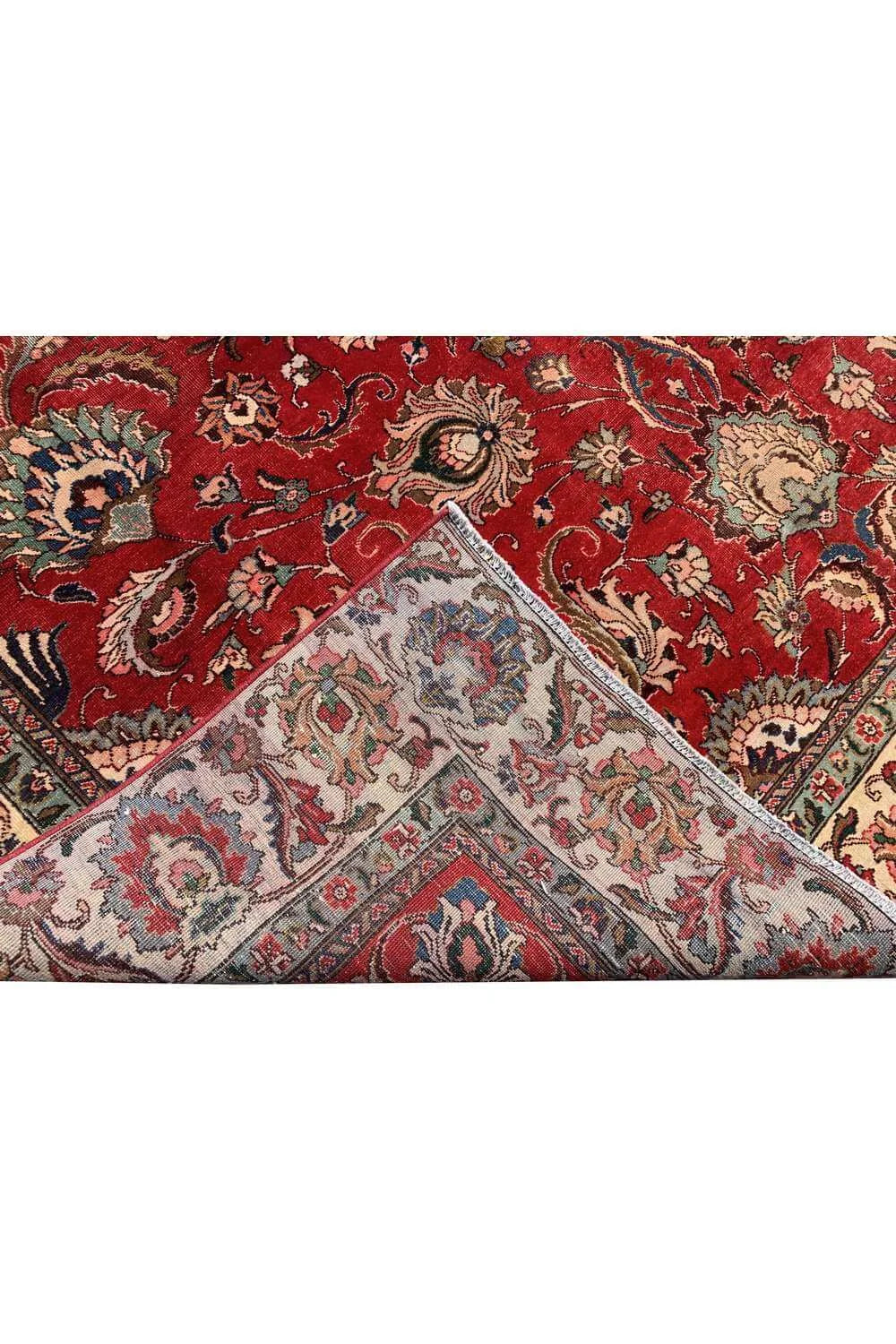 Amazing Hand Knotted Vintage Tabreez Wool Area Rug 11.10 x 8.11 Ft