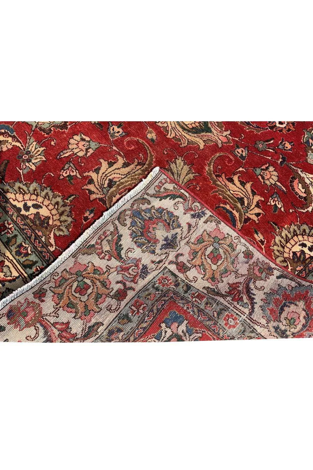 Amazing Hand Knotted Vintage Tabreez Wool Area Rug 11.10 x 8.11 Ft