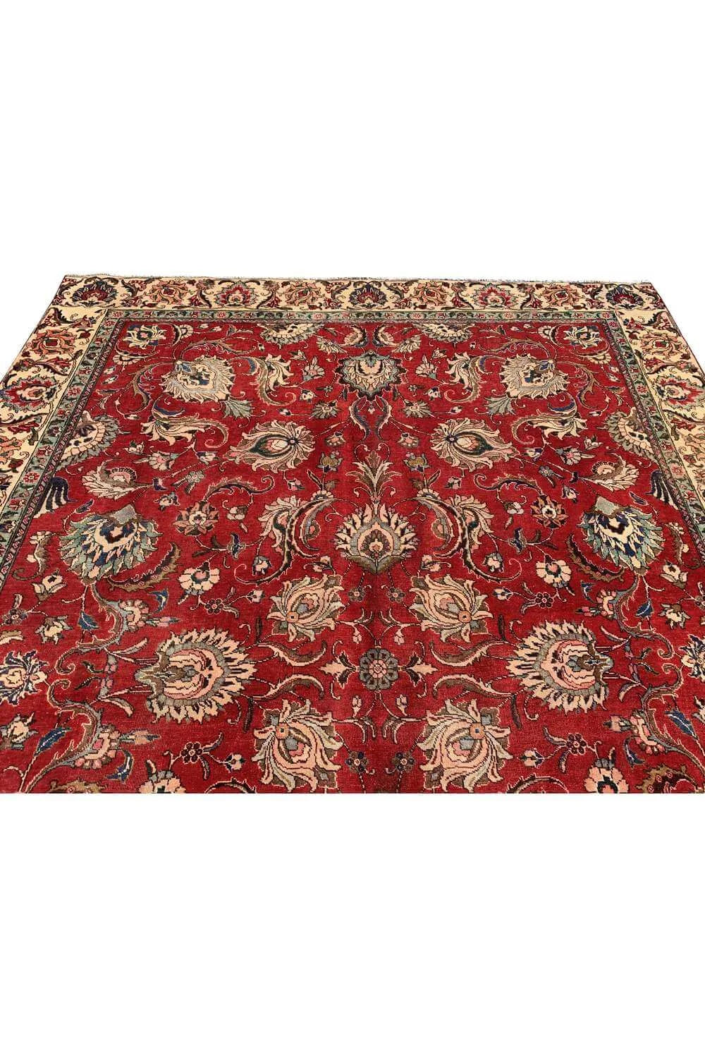 Amazing Hand Knotted Vintage Tabreez Wool Area Rug 11.10 x 8.11 Ft