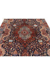 Amazing Hand Knotted Vintage Qashmour Hunting Pictorial Wool Area Rug 12.2 x 8.5 Ft