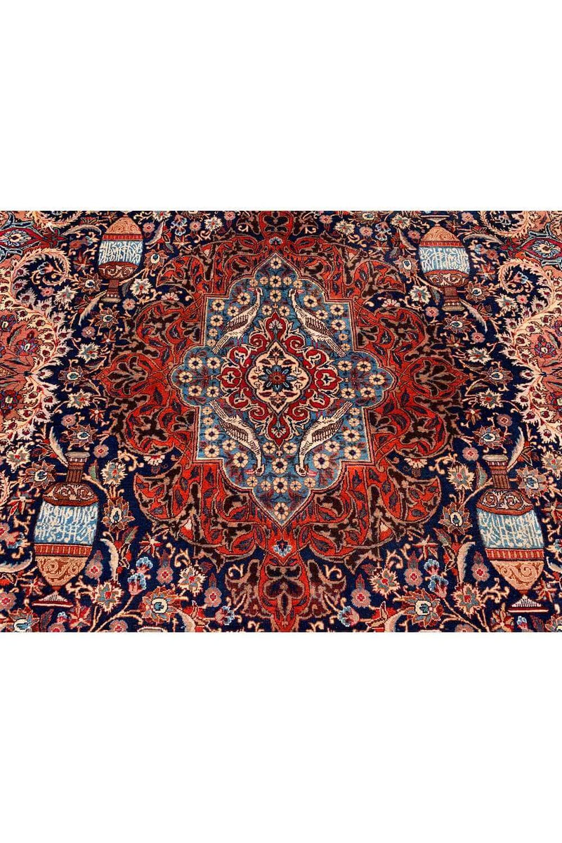Amazing Hand Knotted Vintage Qashmour Hunting Pictorial Wool Area Rug 12.2 x 8.5 Ft