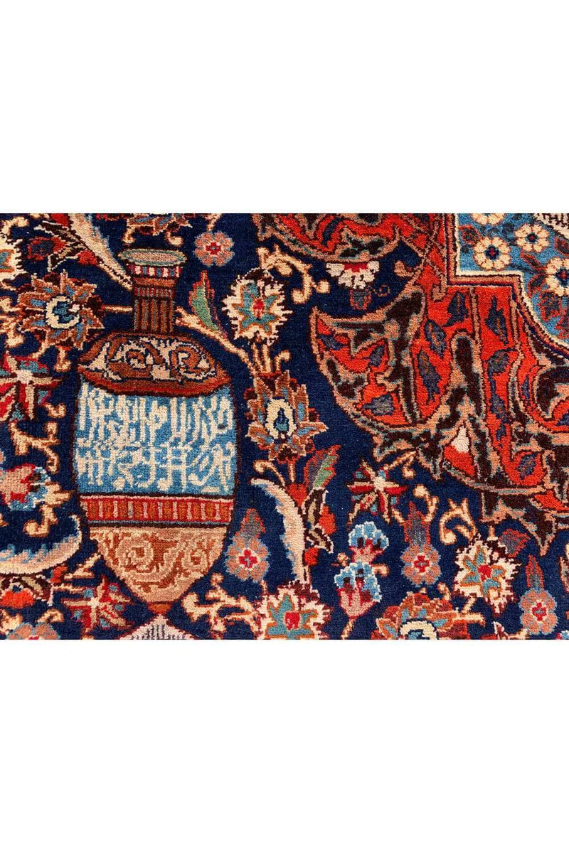 Amazing Hand Knotted Vintage Qashmour Hunting Pictorial Wool Area Rug 12.2 x 8.5 Ft